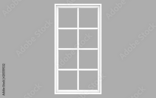 3d Illustration of  window frame isolated on white