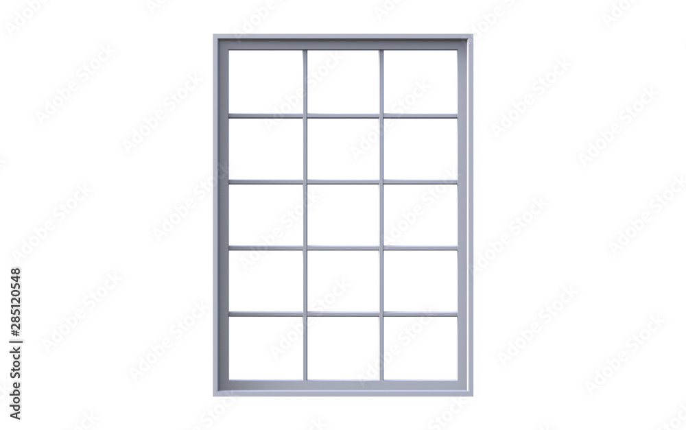 3d Illustration of  window frame isolated on white