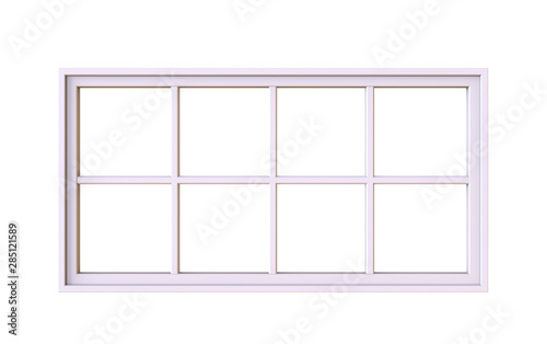 3d Illustration of  window frame isolated on white