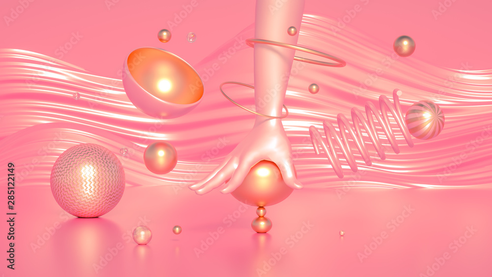 Obraz premium Beautiful minimalism abstraction background. 3d illustration, 3d rendering.