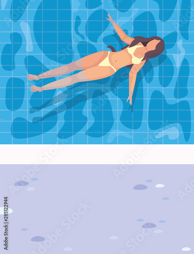 woman summer time vacations design