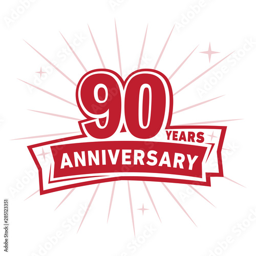 90 years anniversary celebration logo design template. Vector and illustration.