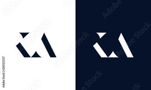 Abstract letter KA logo. This logo icon incorporate with abstract shape in the creative way. photo