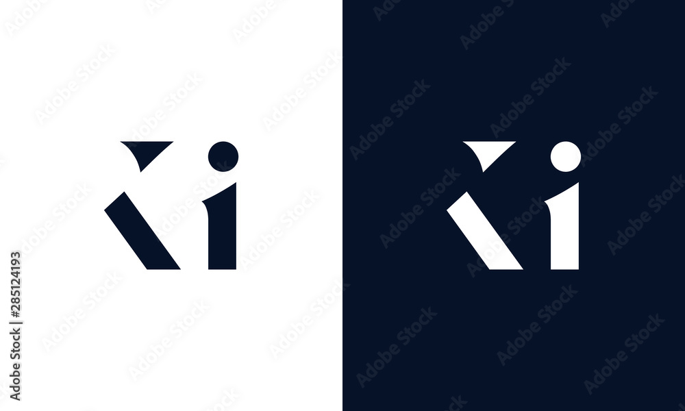 Abstract letter KI logo. This logo icon incorporate with abstract shape in the creative way. - obrazy, fototapety, plakaty 