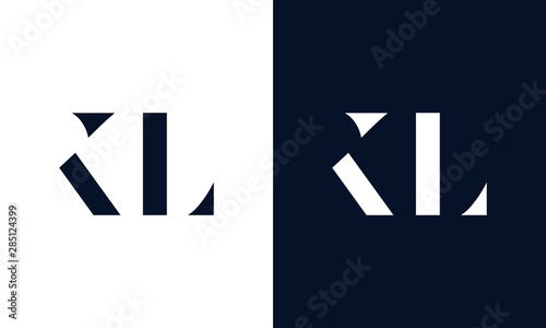 Abstract letter KL logo. This logo icon incorporate with abstract shape in the creative way.