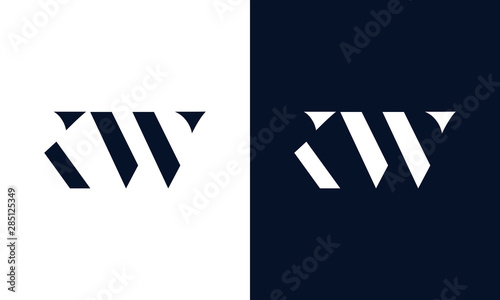 Abstract letter KW logo. This logo icon incorporate with abstract shape in the creative way. photo