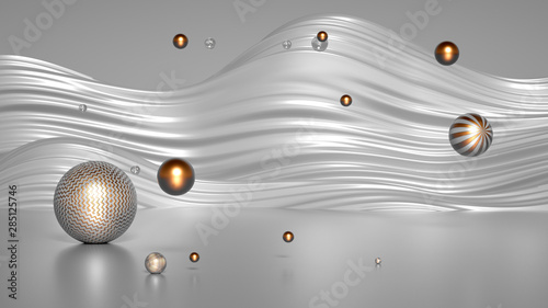 Beautiful minimalism abstraction background. 3d illustration, 3d rendering.