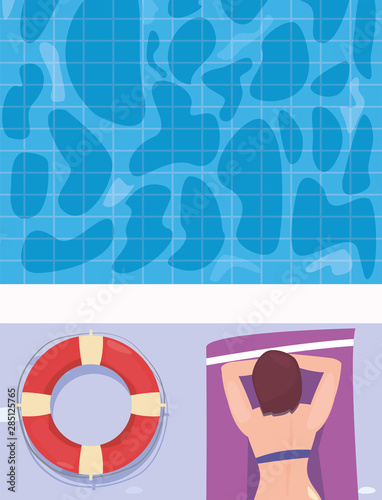 woman summer time vacations design