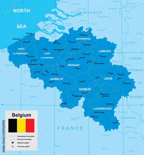 vector map of Belgium