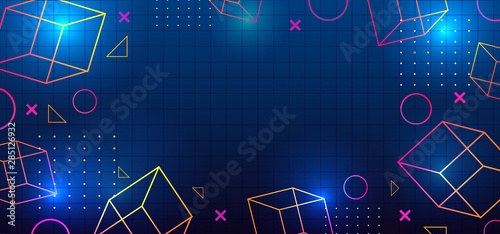 80s Retro Background with g...