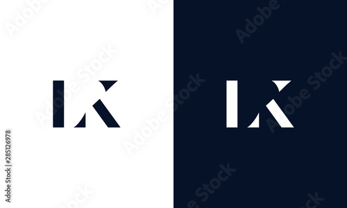 Abstract letter LK logo. This logo icon incorporate with abstract shape in the creative way.