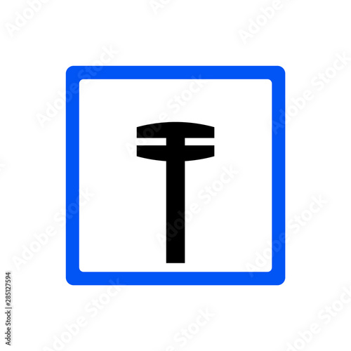 Traffic signs, break down service. Vector icon