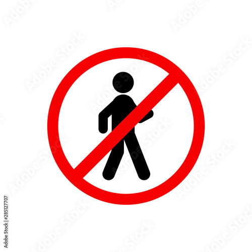 Traffic signs, pedestrian no entry. Vector icon