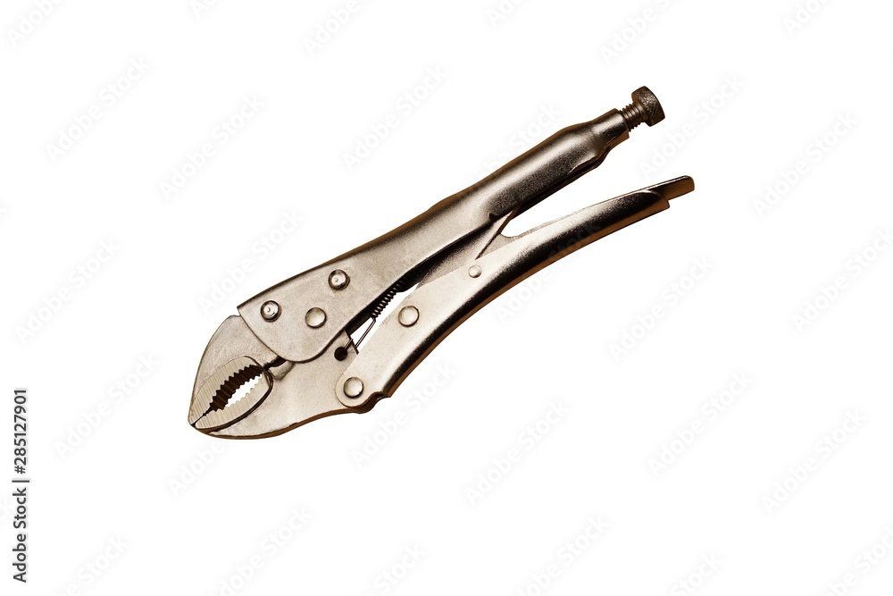 New locking pliers on a white background New locking pliers on a white background