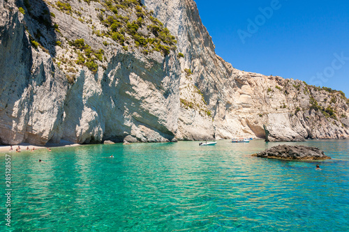 View of Keri blue caves in Zakynthos (Zante) island, in Greece