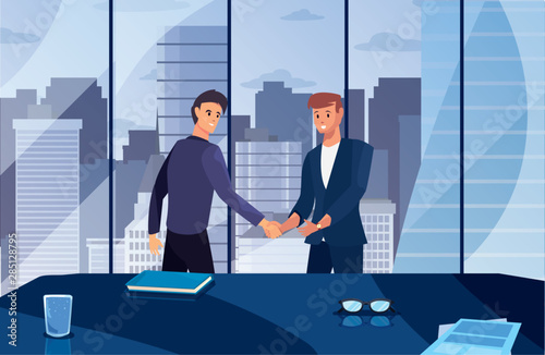 handshake icon flat design image