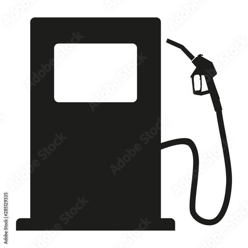 Black fuel pump icon isolated on white background