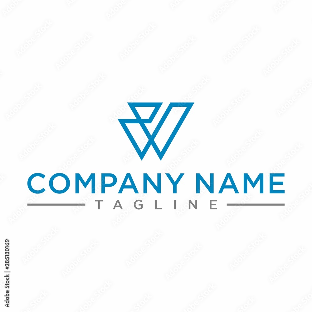 the creative design lines theW triangle shape and the triangle logo ...