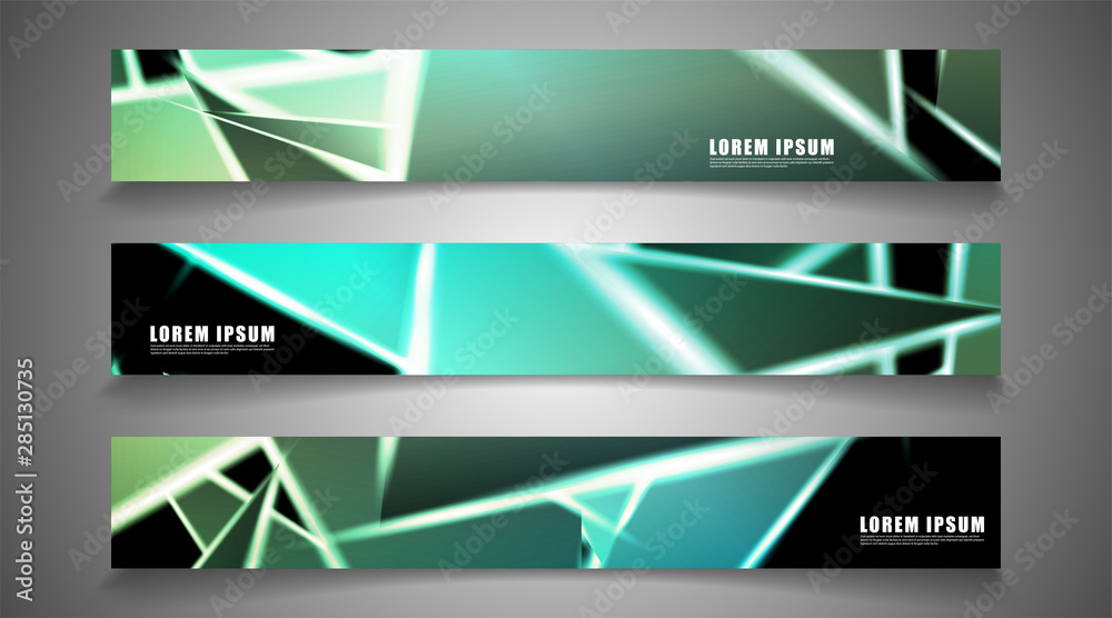 Fototapeta premium Minimal banner design. Triangular shape vector design background. print templates for ad background