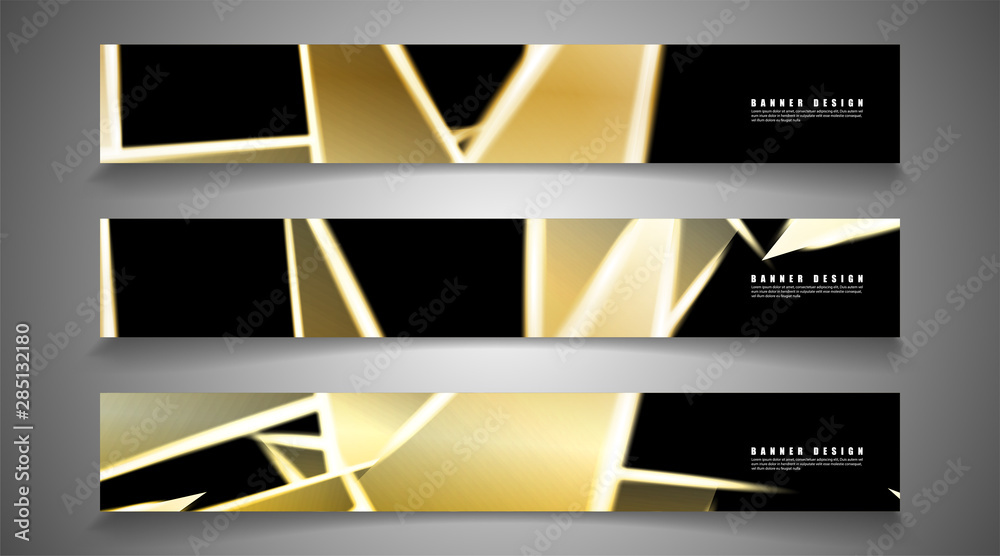 Fototapeta premium Minimal banner design. Triangular shape vector design background. print templates for ad background