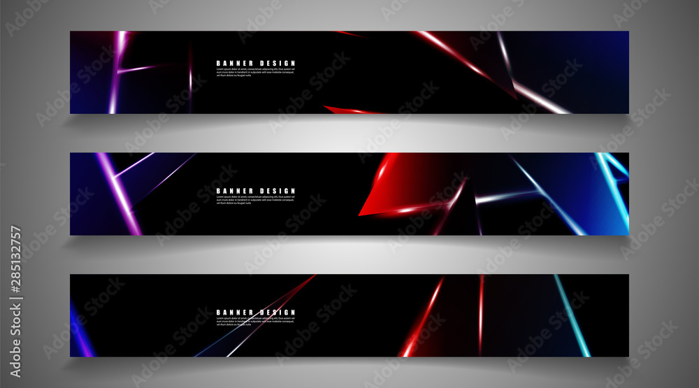 Fototapeta premium Minimal banner design. Triangular shape vector design background. print templates for ad background