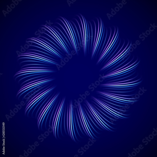 3D abstract creative background or decoration element. Digital blue flower. Concept of future art. Big data, artificial intelligence or information technology background. EPS 10, vector illustration.