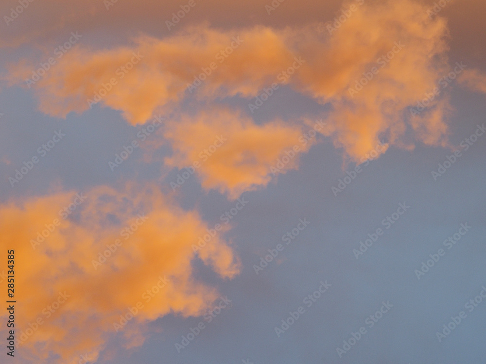 Close up of orange clouds. Dominican Republic.