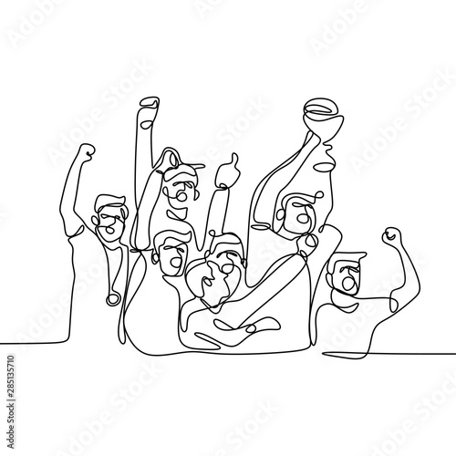 continuous line drawing. te...