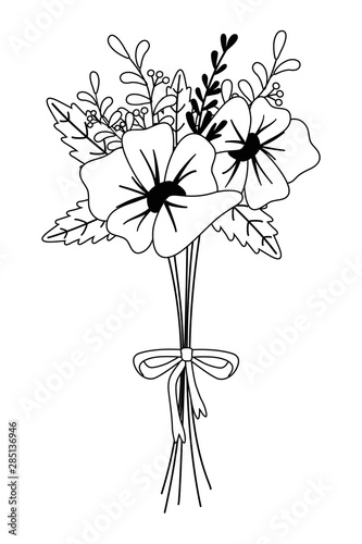 Isolated bunch of flowers design