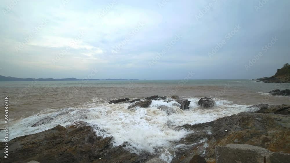 4k video of sea wave with stone at Khao Laem Ya in Mu Ko Samet National Park, Rayong Province, Thailand 4k video of sea wave with stone at Khao Laem Ya in Mu Ko Samet National Park, Rayong Province, Thailand