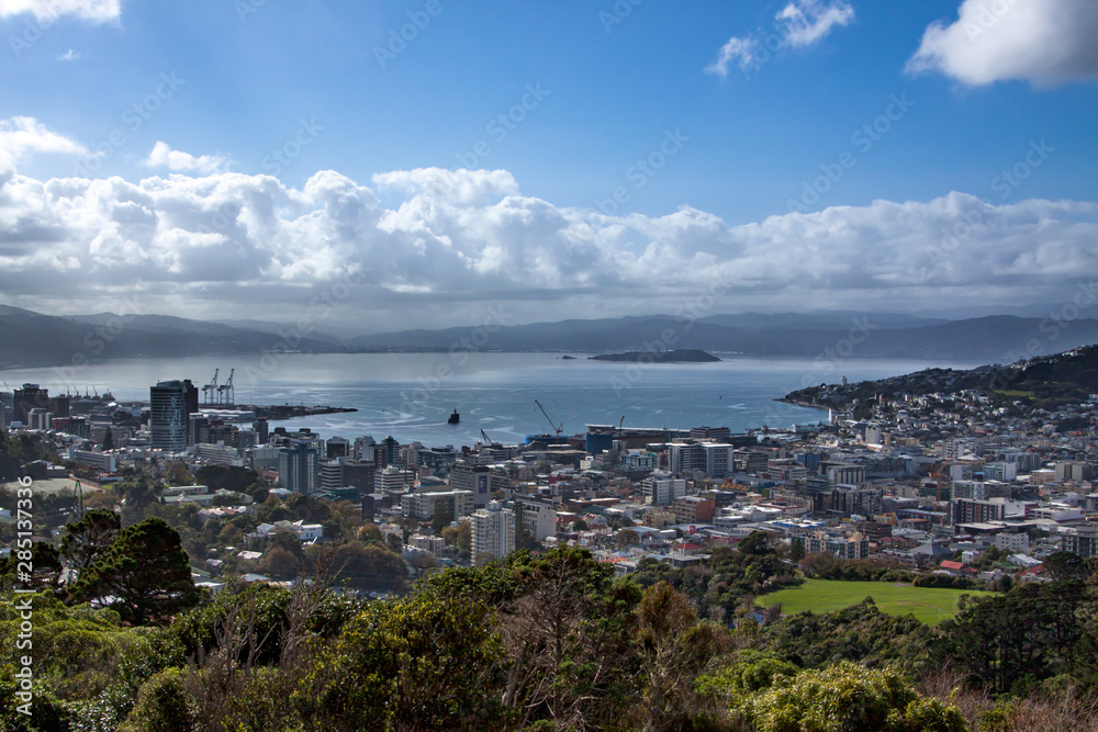 The capital city of New Zealand Wellington harbour