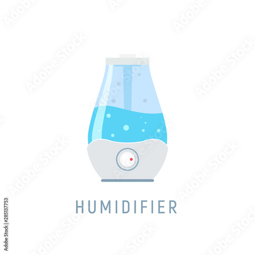 Humidifier air diffuser icon. Purifier microclimate ultrasonic home flat icon, healthy humidity
