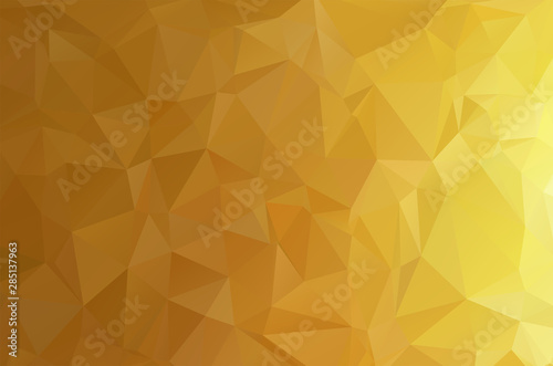 Gold Low poly crystal background. Polygon design pattern. Golden Low poly vector illustration, low polygon background.