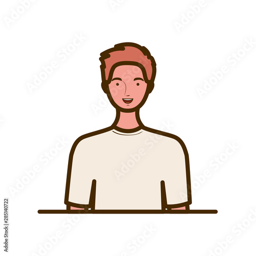 young man on white background