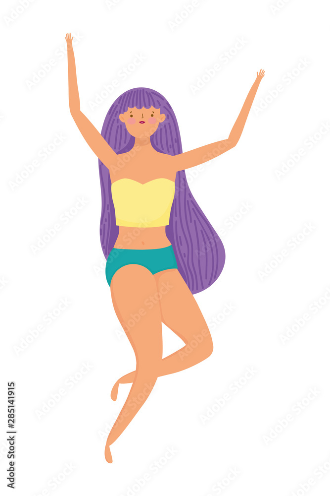 Girl with summer swimwear design Girl with summer swimwear design