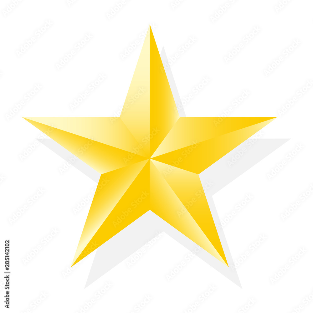 Obraz premium Realistic gold star icon for your design