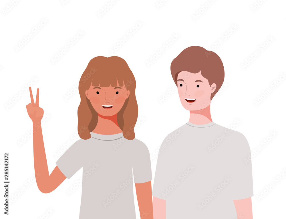 couple of people smiling on white background couple of people smiling on white background