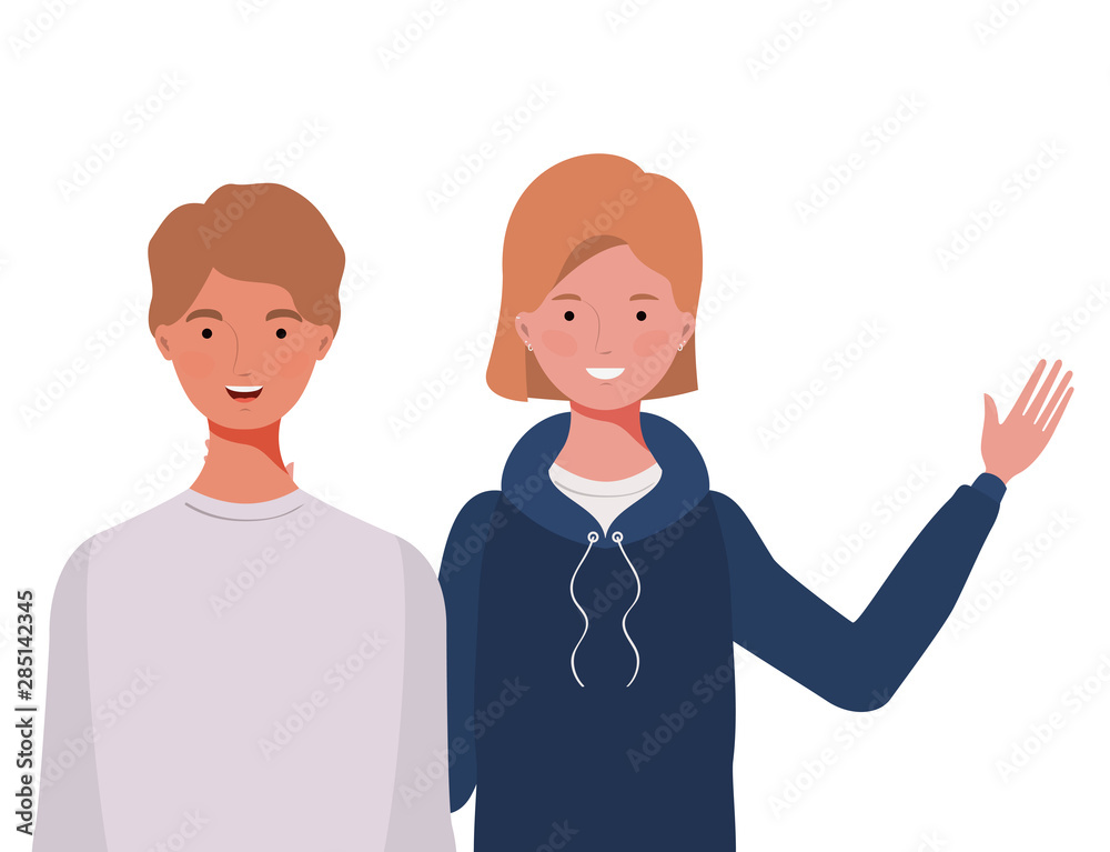 couple of people smiling on white background couple of people smiling on white background