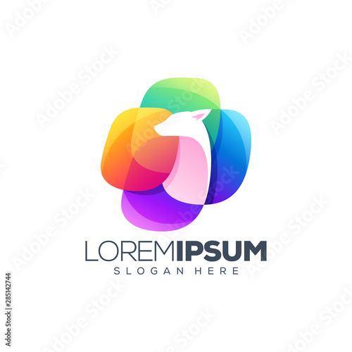 colorful deer logo design vector illustration