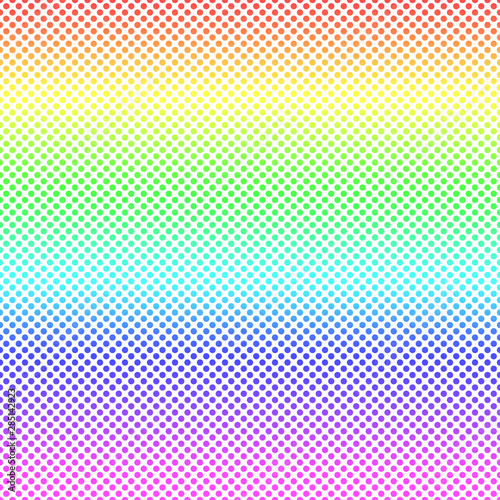 Rainbow polka dot seamless pattern background