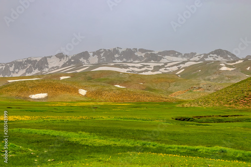 landscape with lake and mountains