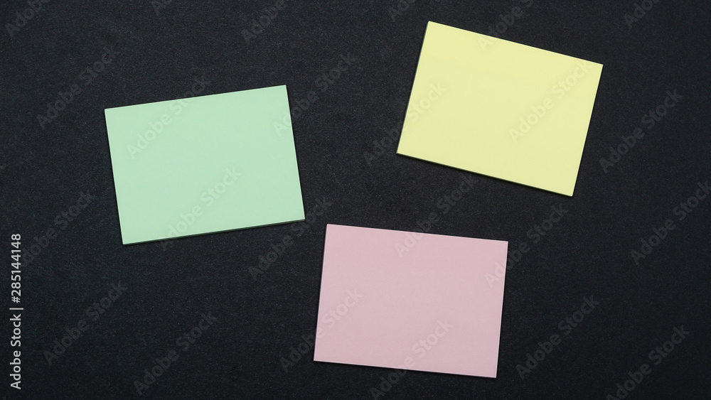 Note paper. Collection of different colored sheets of note papers. Note paper. Collection of different colored sheets of note papers.
