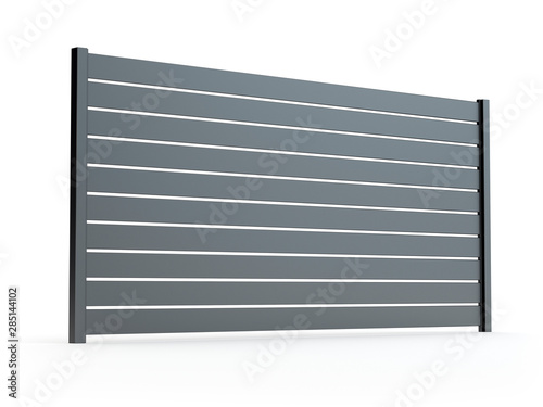 Fence panel isolated on white, 3D illustration