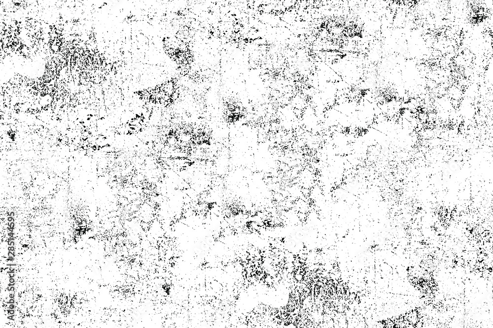 Grunge background black and white. Dark abstract monochrome texture. Pattern of scratches, chipping, scuffs - obrazy, fototapety, plakaty 