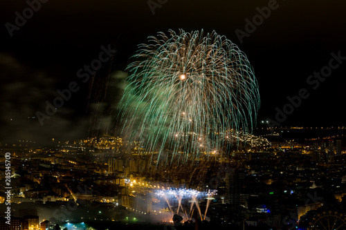 Bilbao celebrating its parties with fireworks photo