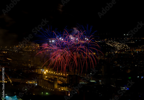 Bilbao celebrating its parties with fireworks photo