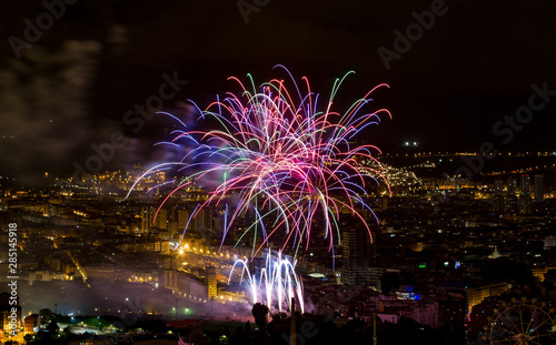 Bilbao celebrating its parties with fireworks