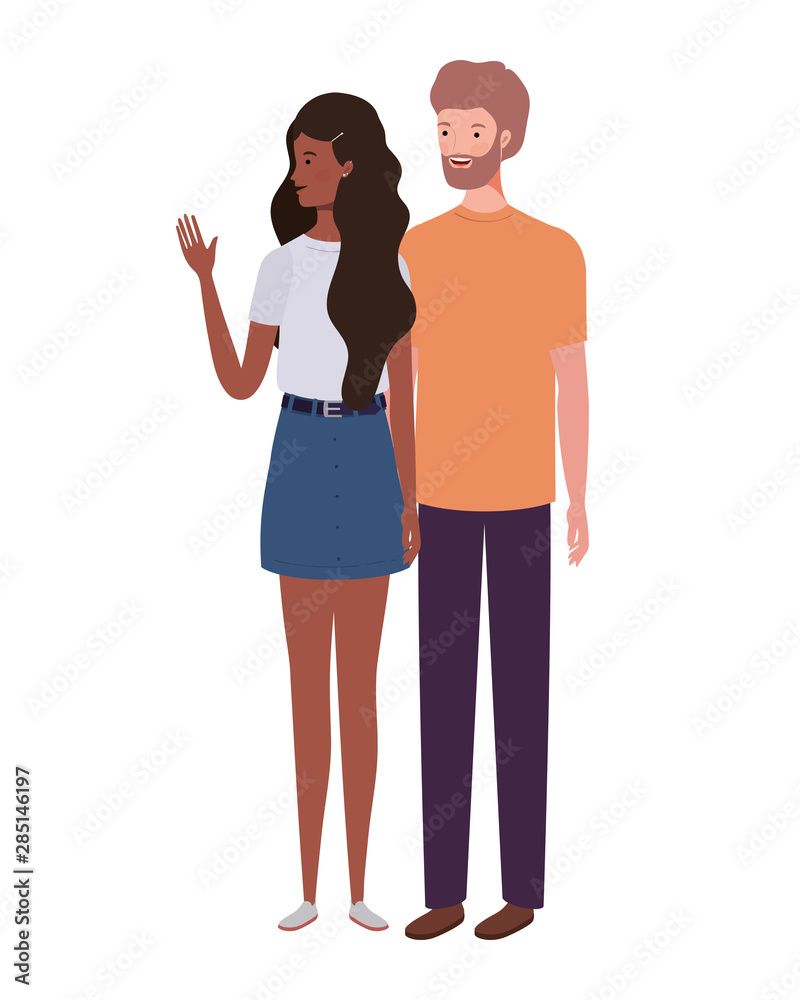couple of people standing on white background