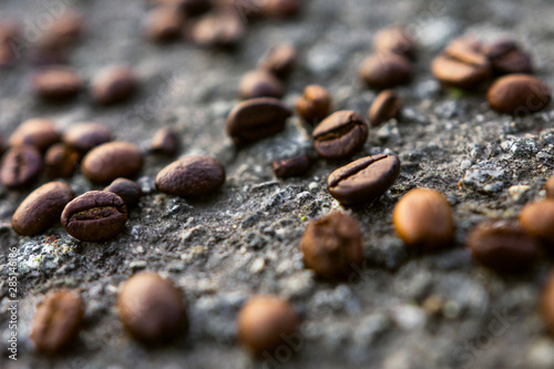 Coffee Beans On Stony Background