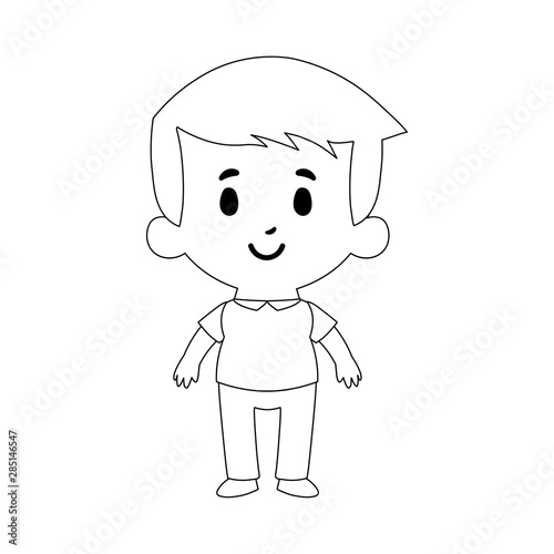Cartoon Kid Character Isolated On White Background